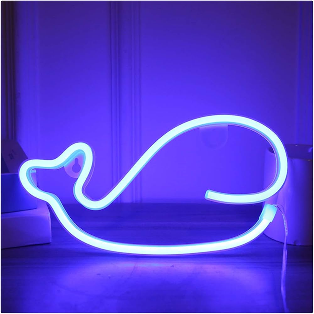 Neon LED Wall Decor - Whale Design