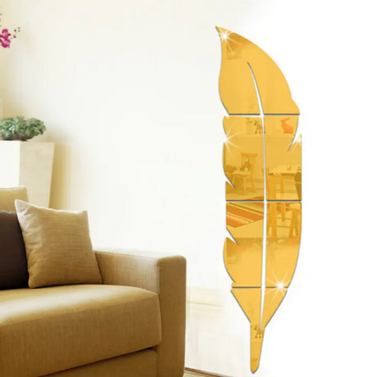 Acrylic Leaf Mirror - Gold & Silver