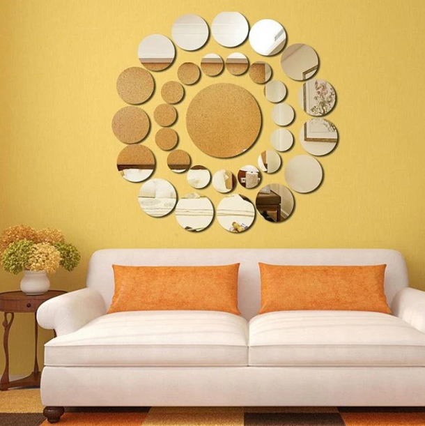 31x Pieces Acrylic Mirror Circle Set - Gold & Silver Elegance