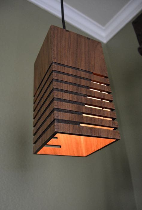 Modern Wood Laser-Cut Pendant Lamp with LED WL02