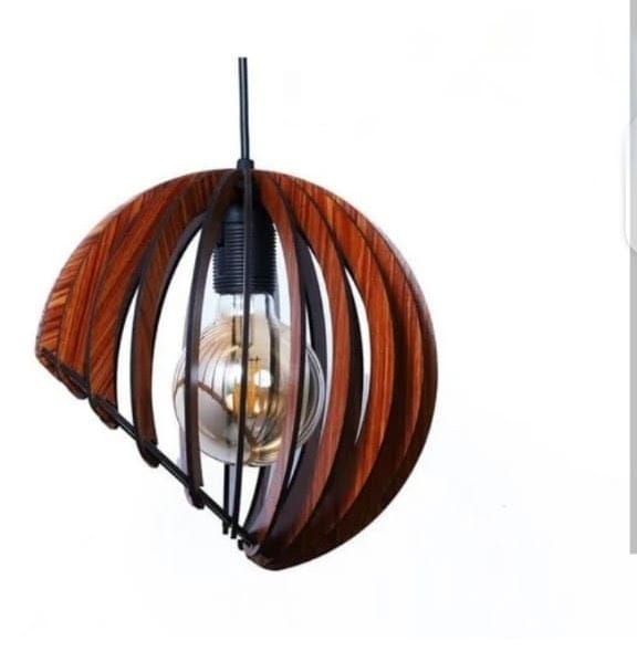 Elegant Wood Strip Hanging Lamp – Contemporary Charm WL11